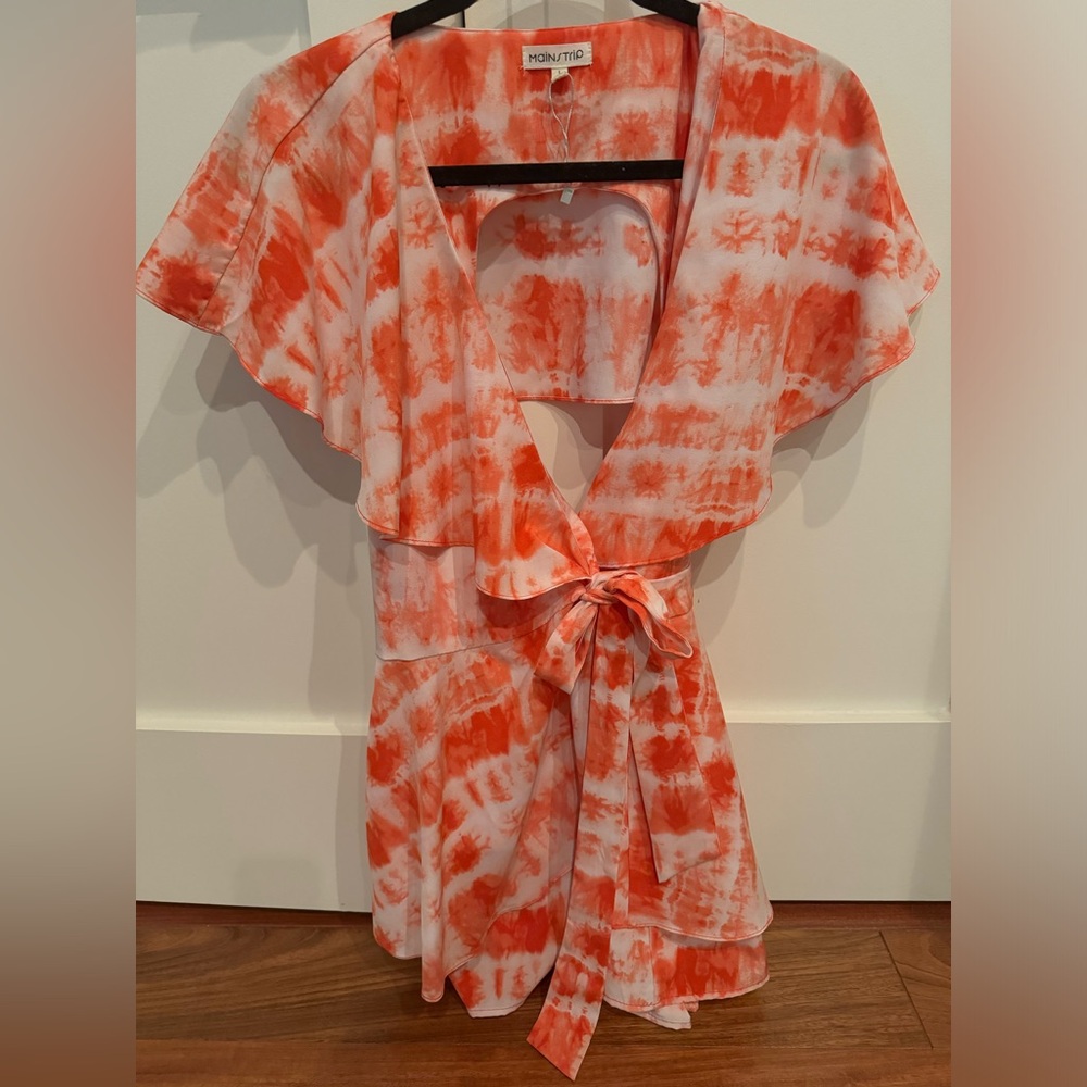 ORANGE TIE DYE ROMPER SIZE L